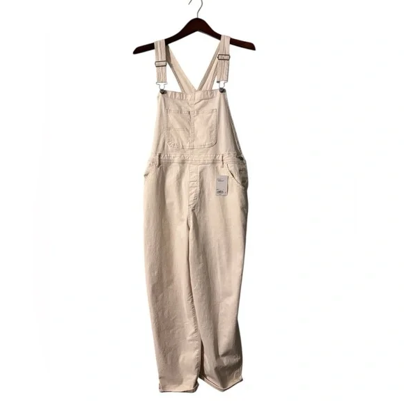 NWT Sonoma Women's Light Cream Overalls NWT Size Large - Picture 4 of 8